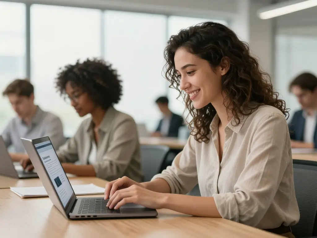 15 Free Online Leadership Courses That Will Boost Your Career 3 A professional working remotely and enjoying the benefits of self-paced online leadership courses