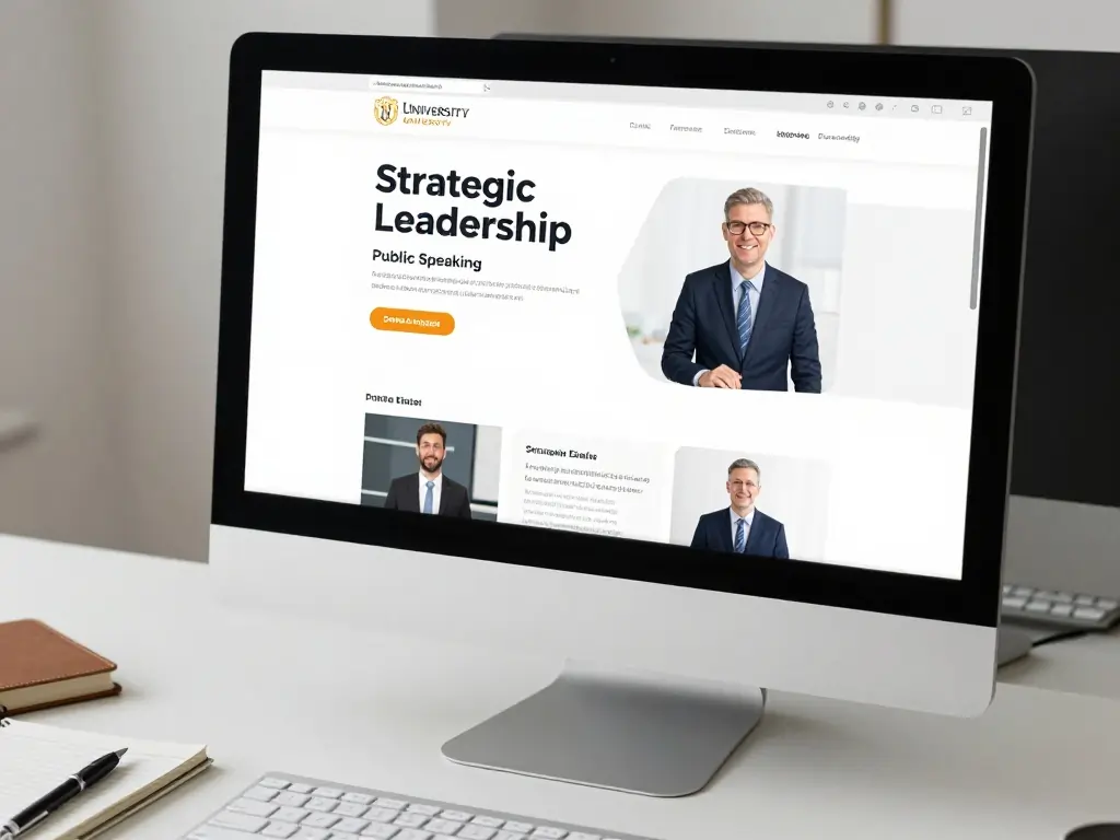 15 Free Online Leadership Courses That Will Boost Your Career 4 Virtual classroom interface showing top university leadership courses and communication concepts