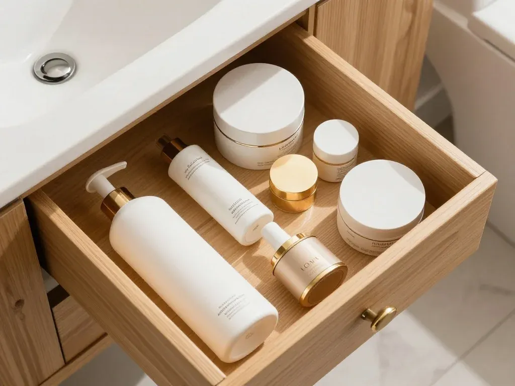 Minimalist Lifestyle Tips for a Joyful and Happy Life 3 Neatly organized bathroom essentials in a drawer.