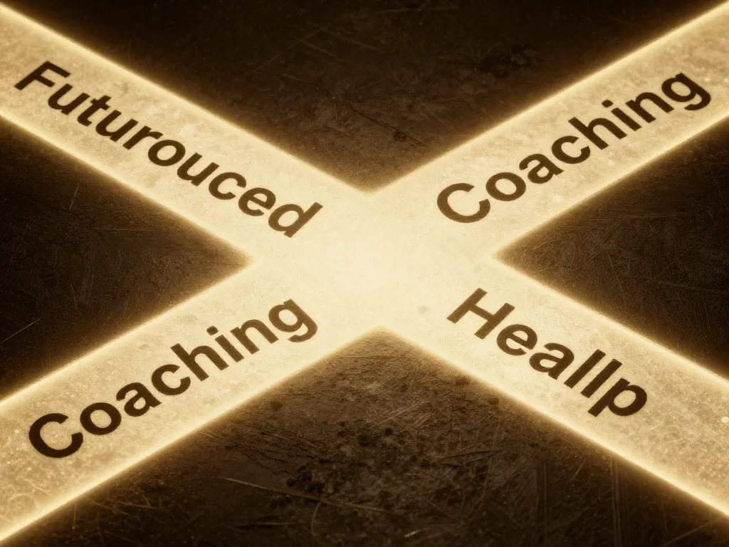 What Is a Personal Development Coach? Achieving Your Goals 4 A visual metaphor showing the difference in focus between a personal development coach and a therapist.