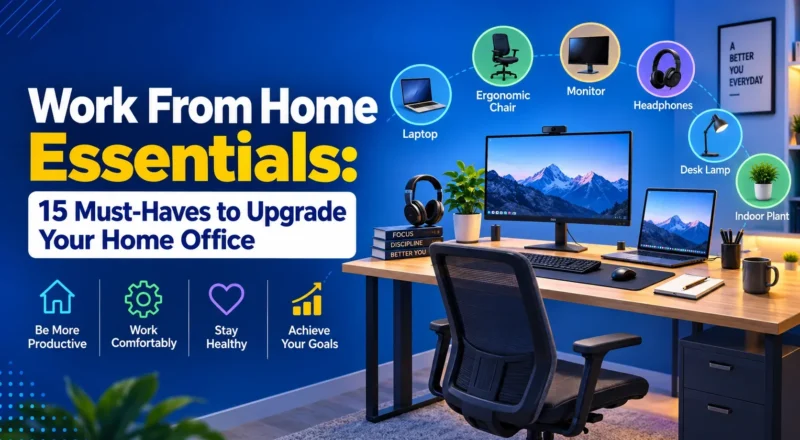 Discover the 15 best work from home essentials to build a comfortable, productive workspace. Explore top picks for ergonomics, tech, and budget office setups.
