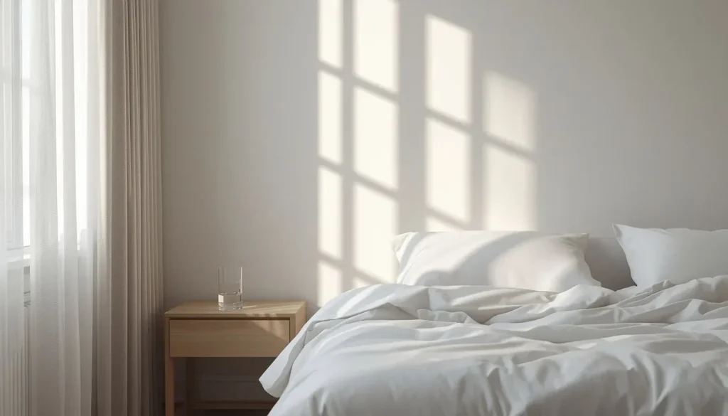 A calm, organized bedroom setup representing a balanced and best healthy morning routine.