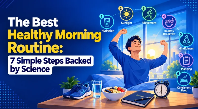 Discover the best healthy morning routine that actually fits your lifestyle. Learn simple habits for sleep, hydration, natural light, and focus without the stress.
